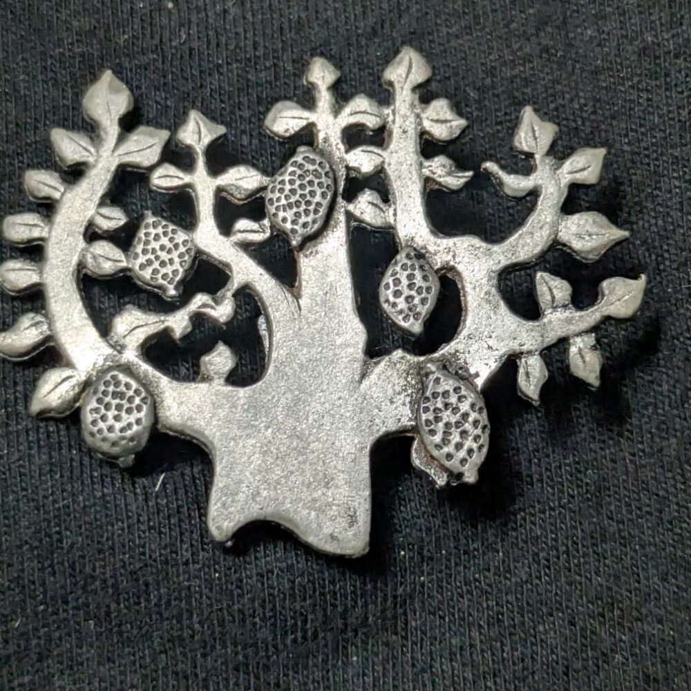Metzke Pewter Lemon Tree Pin Brooch